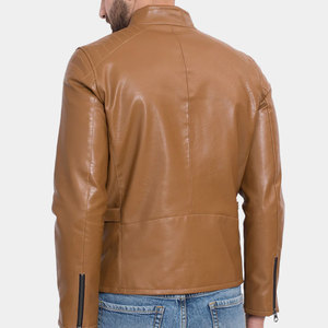 Veste en cuir pour hommes à bas prix, style unique, veste motard en cuir pour hommes, tenue tendance au design propre en usine - Product Image 5