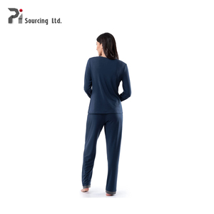 Ensemble t-shirt et pantalon à col rond pour femme, haut à col rond et pantalon à coupe classique - Product Image 4