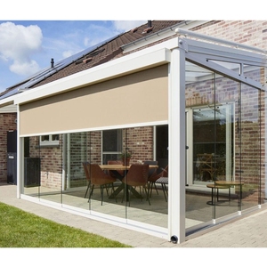 Pare-brise manuel électrique gonflable avec fermeture éclair Tissu imperméable avec fermeture éclair Stores enrouleurs coupe-vent Volets - Product Image 1