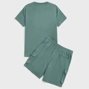 Ensemble t-shirt et short de qualité supérieure vêtements d'été pour hommes ensemble de 2 pièces avec broderie personnalisée et sérigraphie t-shirt et short pour hommes - Product Image 3