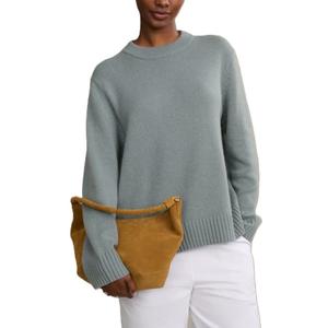 Suéter Holgado Informal para Mujer, Otoño-Invierno, Cuello Redondo, Diseño Sólido, 100% Acrílico, Transpirable - Product Image 4