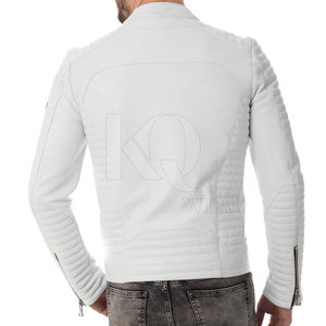Veste en cuir pour homme grande taille en gros, utilisation en extérieur, réversible, respirante, col montant, logo frontal, nouveau design - Product Image 3