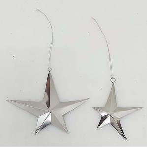 Ensemble d'étoiles en acier inoxydable découpées au laser de haute qualité, modernes et excellentes, décorations de Noël personnalisées à suspendre, miroir - Product Image 1