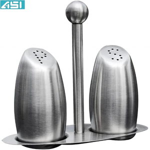 Vente en gros d'usine ensembles de cruet pot de sel et de poivre au design personnalisé moderne avec support pot à épices avec support en métal - Product Image 2