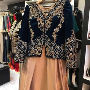 LATEST & BEAUTIFUL JACKET ON VELVET FABRIC WITH EMBELLISH OF STYLISH CRYSTAL BEADS,PEARLS,GLASS STONE WORK FOR PARTY-WEAR @ 2023 - Product Image 1