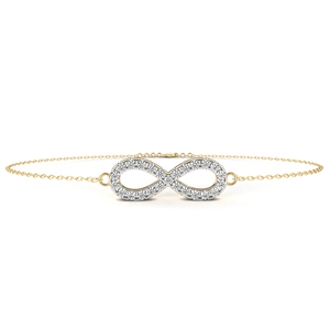 <b>Infinity</b> Diamond <b>Bracelet</b> 925 Silver Rhodium Plated Round Brilliant Cut Prong Setting Minimalist Chain Link Unisex Everyday Wear - Product Image 4