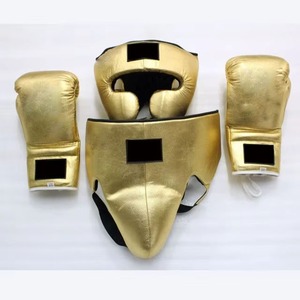 Equipo de boxeo profesional hecho a mano, guantes 100% de cuero genuino, protector de cabeza, protector de entrepierna, kit de entrenamiento y sparring para adultos - Product Image 3