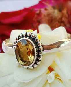 Handmade Oval Citrine <b>Ring</b> Sterling Silver November Birthstone Jewelry Elegant Gift For Women Boho Design - Product Image 1