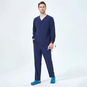 Mint Unisex Uniformes Médicos 3 Bolsillos Top 2 Bolsillos Pantalón Scrub Set Tejido Poliéster/Algodón Micro Estiramiento Dentista Veterinario Enfermería - Product Image 3
