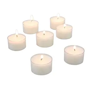 Candele Tealight a tazza trasparente a lunga combustione inodore con candela a tazza in acrilico bianco con tempo di combustione di 8 ore per la decorazione