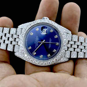 Montres à Quartz de Luxe Style Hip Hop 30 Carat VVS Moissanite Diamant Clouté Glacé Style Dessin Animé Haute Qualité Standard - Product Image 3