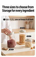 Stoples Kaca Kedap Udara 900ml, Stoples Penyimpanan Makanan Kaca Borosilikat, Tutup Geser, Stoples Dapur, Kopi, Teh, Gula, Bebas BPA, untuk Dapur
