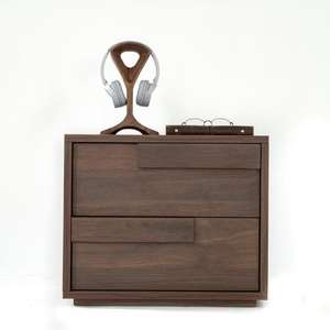 Armoire <span class=keywords><strong>de</strong></span> rangement minimaliste moderne en bois <span class=keywords><strong>de</strong></span> frêne noir étroit, table d'appoint pour salon, table <span class=keywords><strong>de</strong></span> chevet - Product Image 1