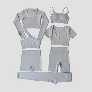 7 pièces sans couture Yoga ensemble femmes sport costumes entraînement soutien-gorge recadrée sport taille haute Gym Legging Fitness porter - Product Image 3