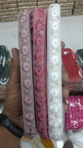 Custom Made Floral Embroidered in <b>Purple</b>,red & Dark pink Colour , Ethnic Designs for Various Purposes in Different Sizes - Product Image 2