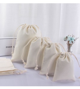 Plain Cotton Drawstring Bag Eco Friendly Woven Backpack Beige Color Simple Design for Everyday Use Best Price Wholesale OEM - Product Image 3