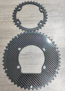 Xe đạp đường <span class=keywords><strong>Carbon</strong></span> chainring 110bcd 4 bu lông răng đơn sợi <span class=keywords><strong>Carbon</strong></span> chuỗi bánh xe 50/34 52/36 53/39 54/40T - Product Image 3
