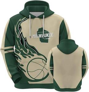 Custom Basketball Team <b>Hoodie</b> Full Print Streetwear Pullover | Orange & Blue Sports Fan Teamwear | Personal Logo & <b>Name</b> Print - Product Image 2