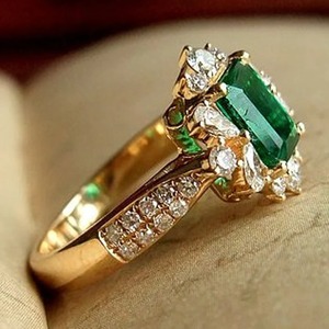 Handmade <b>925</b> Sterling <b>Silver</b> Vintage Green Emerald Engagement <b>Ring</b> Fine Jewelry for Women's Indian Weddings Wholesale Lot Jaipur - Product Image 2