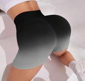 กางเกงขาสั้นออกกำลังกายเอวสูงสำหรับผู้หญิง คุณภาพพรีเมียม ปรับขนาดได้ เอวยางยืด ลายเรียบ ผ้าไนลอนผสมสแปนเด็กซ์ ยืดได้สี่ทิศทาง - Product Image 4