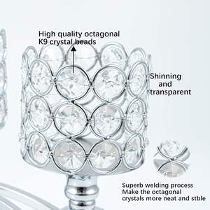 Celestial Cradle, candelabro de Metal multiusos, borde de diamante, brillo plateado para boda, decoraciones navideñas de moda - Product Image 6