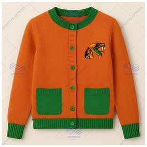 Pull décontracté pour femme en laine/cachemire tricoté de l'université A&M de Floride, anti-rides, respirant, avec logo sur le devant - Product Image 1