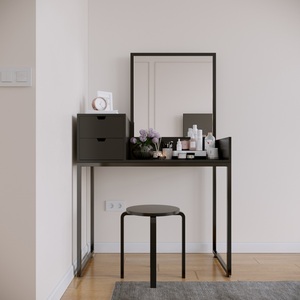 Minimalist Wooden Dressing <b>Table</b> with Lighted <b>Mirror</b> BTD68014 for Bedroom or Hotel Use Simple Makeup Vanity with Drawers - Product Image 5