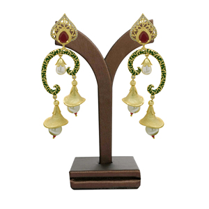 ต่างหูเคลือบด้านหรูหราส่งออกเครื่องประดับเลียนแบบโบราณเครื่องประดับแฟชั่นตามสั่งเครื่องประดับเลียนแบบสำหรับส่งออก - Product Image 1