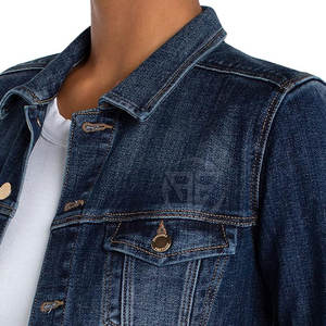 Conception de logo personnalisée Veste en jean pour femme en toile tricotée d'hiver Respirante Écologique Légère Vente en gros en stock - Product Image 6