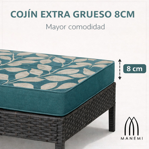 Cuscini per Sedie da Giardino 120x55x8cm, Comodi Cuscini da Esterno Leggermente Idrorepellenti con Cinghie di Fissaggio e Imbottitura in Schiuma - Product Image 4