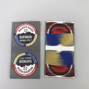 Vente en gros d'étiquettes tissées en polyester en vrac personnalisées et étiquettes brodées Pliage d'extrémité pour les marques de mode Fabricants de vêtements et de vêtements - Product Image 1