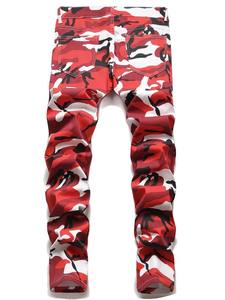 Jean à motif camouflage pour homme, pantalon en denim décontracté de style de rue pour l'automne et l'hiver, jean droit respirant pour homme - Product Image 2