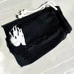 Short délavé à l'acide de couleur noire avec strass pour hommes, vêtements décontractés en coton, shorts délavés à l'acide avec appliques et distresses - Product Image 3