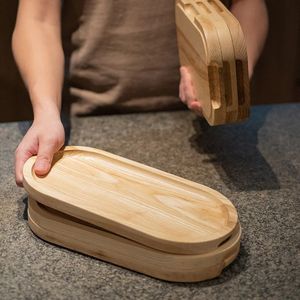 APPORTER UN PLATEAU DE SERVICE ROND EN BOIS PERSONNALISÉ pour la cuisine, la maison ou l'hôtel Style classique pour la fête ou le service alimentaire - Product Image 3