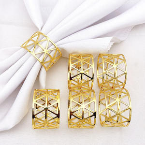 Anneaux de serviette classiques en aluminium de qualité supérieure, écologiques, accessoires de table durables pour hôtels, restaurants, fêtes, repas en famille, en vrac - Product Image 1