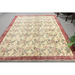 พรมขนแกะสไตล์ kilim ขนาดใหญ่6.9 x 10.1ft สีเบจคลาสสิกเป็นมิตรกับสิ่งแวดล้อมพรมเย็บปะติดปะต่อกันสไตล์ตุรกีห้องรับประทานอาหารยางขนาด10มม. - Product Image 1