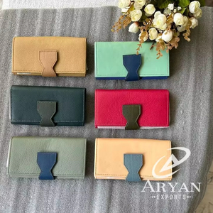 กระเป๋าคลัทช์หนังแท้สำหรับผู้หญิงหนังแท้แท้แท้แบบพับเก็บได้หลากสีกระเป๋าใส่บัตร ATM - Product Image 1