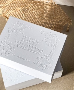 Scatola regalo in carta goffrata bianca di lusso con stampa floreale personalizzata con motivo floreale Eco Friendly <span class=keywords><strong>per</strong></span> Set regalo Premium - Product Image 4