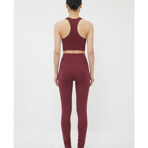 Ensemble de yoga 2 pièces pour hommes, respirant, pour l'été, avec soutien-gorge de sport et leggings longs rehausseurs de fessiers, grandes tailles - Product Image 3