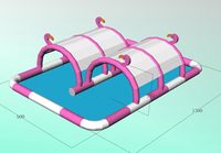 Château gonflable écologique avec toboggan et trampoline pour enfants, capable de supporter 235 kilogrammes