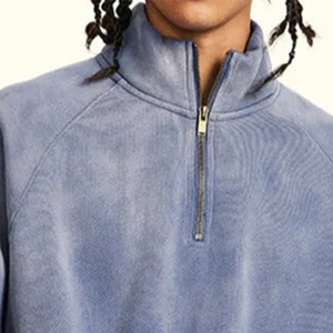 À la mode en gros personnalisé demi fermeture éclair conception Logo pour hommes sweats à capuche hommes chaud hiver respirant confortable sweat - Product Image 3