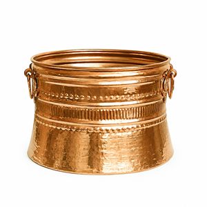 Handmade Hammered Copper <b>Foam</b> Bowl Brass Handles 20-25-30 cm Eco-Friendly Classic Design Stocked Shark Anatolia Brand Bathroom - Product Image 1