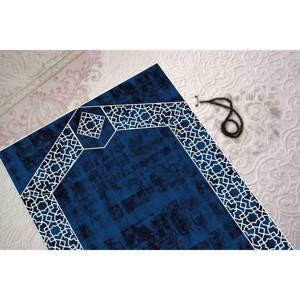 Alfombra de Oración Azul Marino: Alfombra de Adoración Musulmana Impresa en 3D, Alfombra Delgada No Tejida - Product Image 4