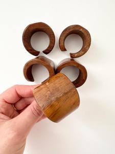 Handmade Acacia Wood <b>Napkin</b> Ring Set 6 for Dining Anniversary <b>Birthday</b> Christmas <b>Napkin</b> Ring for Home and Kitchen Eco Friendly - Product Image 6
