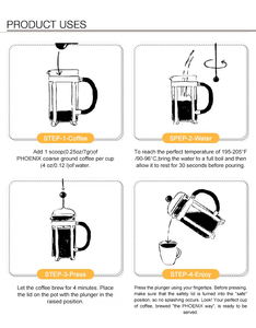 Cafetière et théière à piston en acier inoxydable, ensemble de préparation manuelle du café, vente en gros OEM - Product Image 2