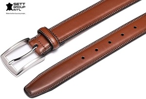 Cinturón de cuero de vaca de moda vintage de lujo OEM y ODM con hebilla de PU de alta calidad longitud y logotipo personalizados hechos en Bangladesh - Product Image 4