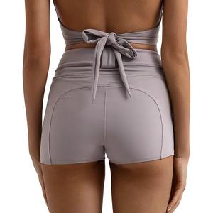 กางเกงขาสั้นเอวสูงสำหรับผู้หญิงเอวสูงออกกำลังกายฟิตเนสวิ่งออกกำลังกาย - Product Image 5