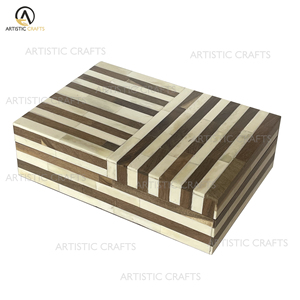 ARTISTIC CRAFTS ARC-3011 Boîte de rangement décorative de luxe, faite à la main, en os naturel et MDF incrusté, design brique, écologique et durable - Product Image 2
