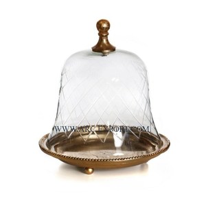 Présentoir à gâteau classique martelé forme carrée en métal or poli bordure organisateur de cuisine Dessert et gâteau support de indien - Product Image 6