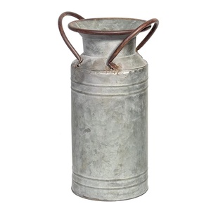 Macetero de jardín galvanizado, accesorio de metal, color plateado, usado con decoración de jardín interior y exterior, venta al por mayor - Product Image 4